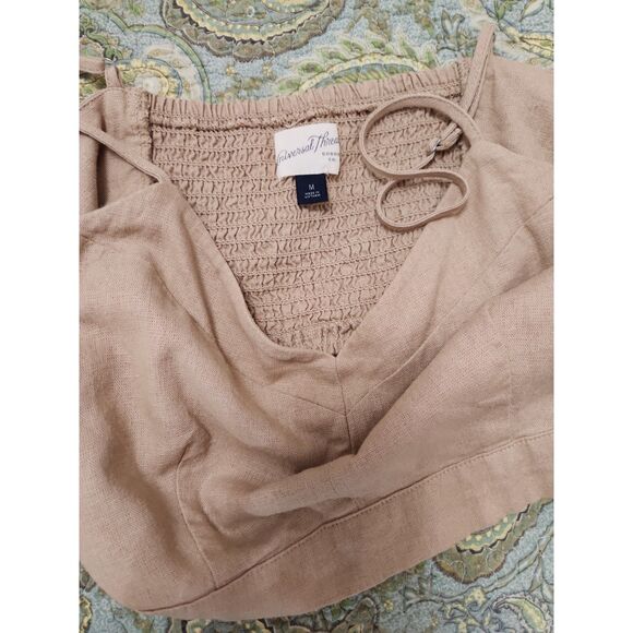 Universal Thread Crop Camisole Top Bralette Beige Linen Blend Sz. M Coquette - Picture 2 of 6